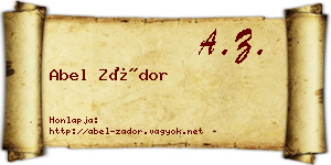Abel Zádor névjegykártya